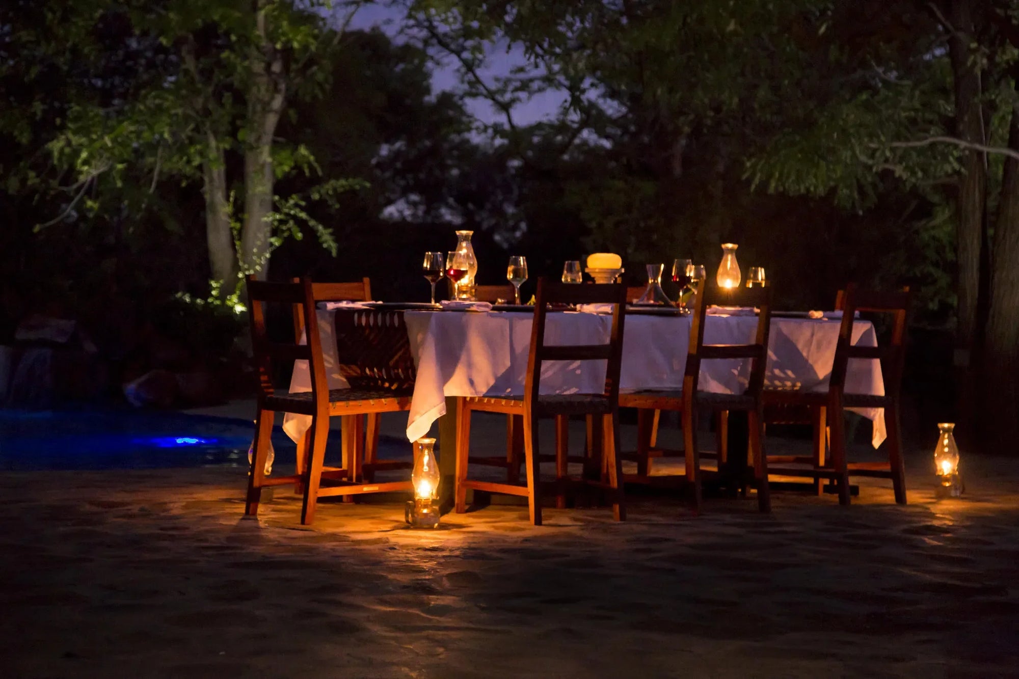 Masuwe Lodge - dining at Masuwe Lodge, Victoria Falls (Zimbabwe), Zimbabwe.