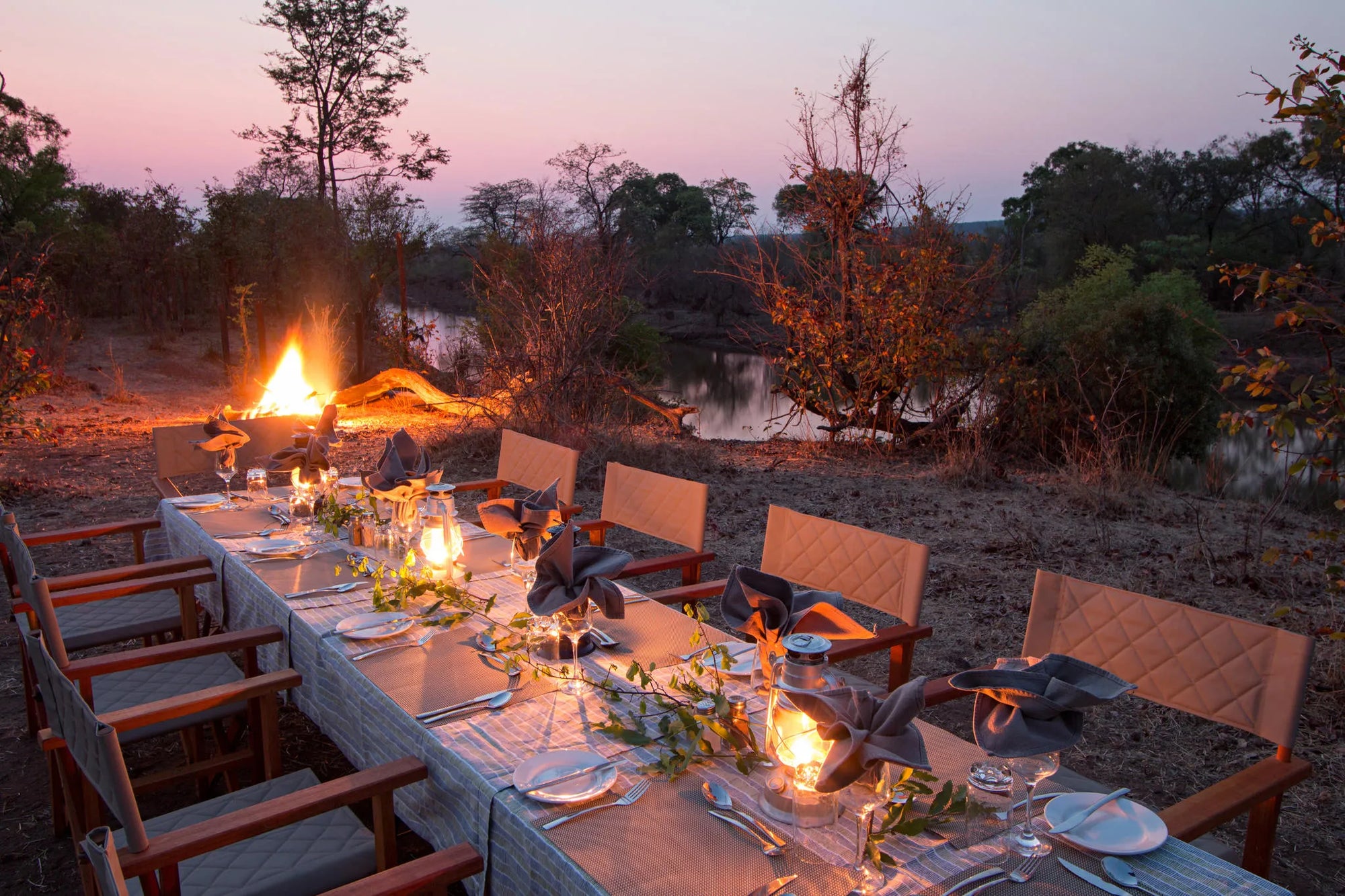 Masuwe Lodge - Dining at Masuwe Lodge, Victoria Falls (Zimbabwe), Zimbabwe.