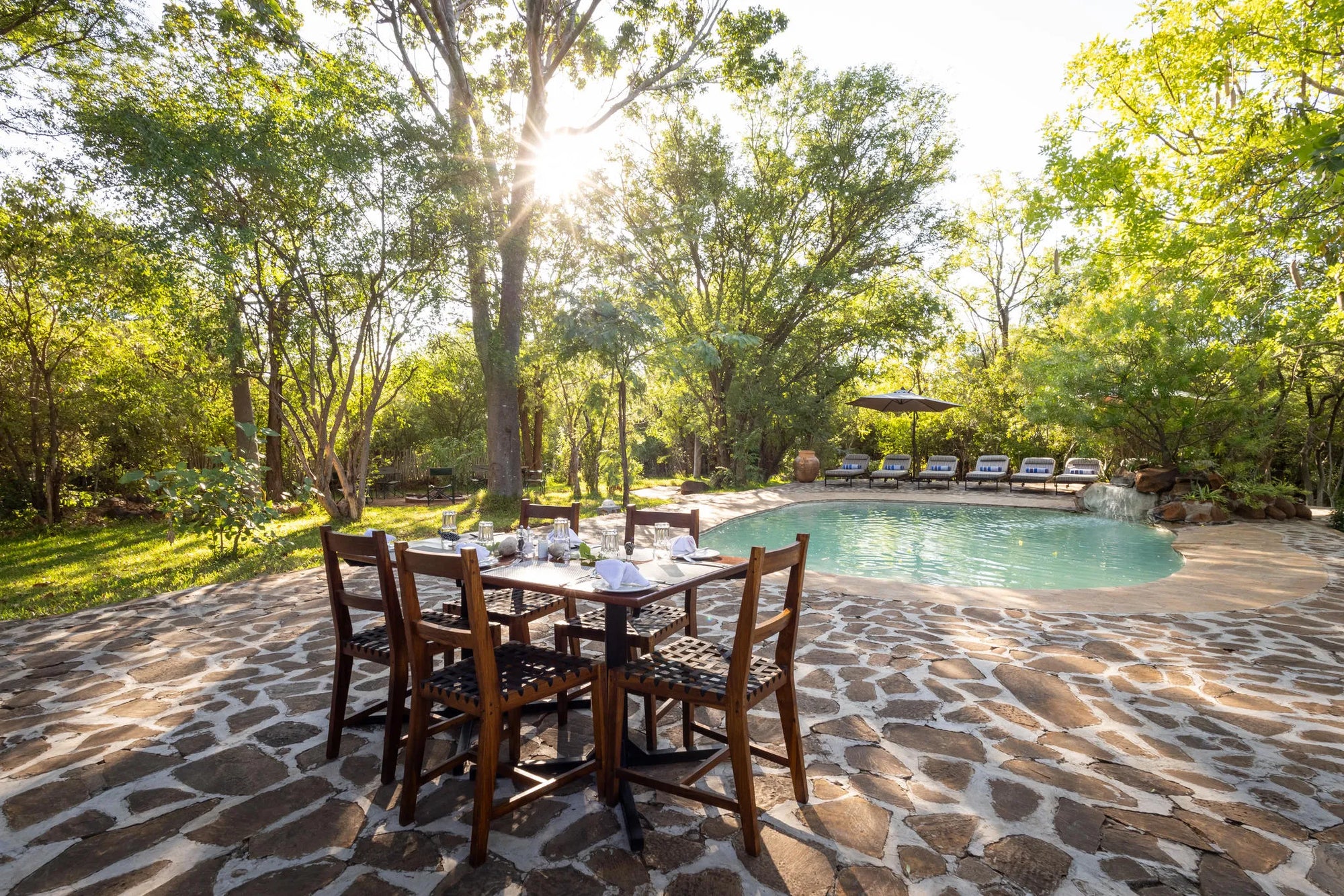 Masuwe Lodge - Dining at Masuwe Lodge, Victoria Falls (Zimbabwe), Zimbabwe.