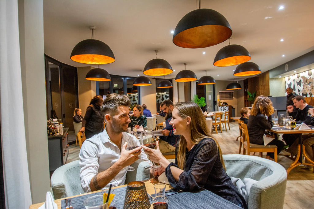 Salt Restaurant during dinner service at Bay View Resort Hotel Namibia, Walvis Bay, Namibia.