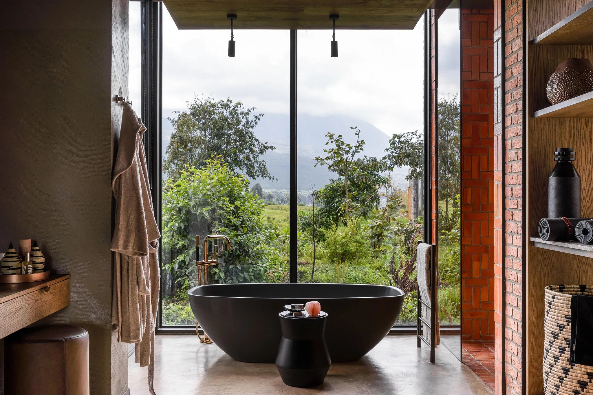 Singita Kwitonda Lodge - Suite Bathroom at Singita Kwitonda Lodge, Volcanoes National Park, Rwanda.