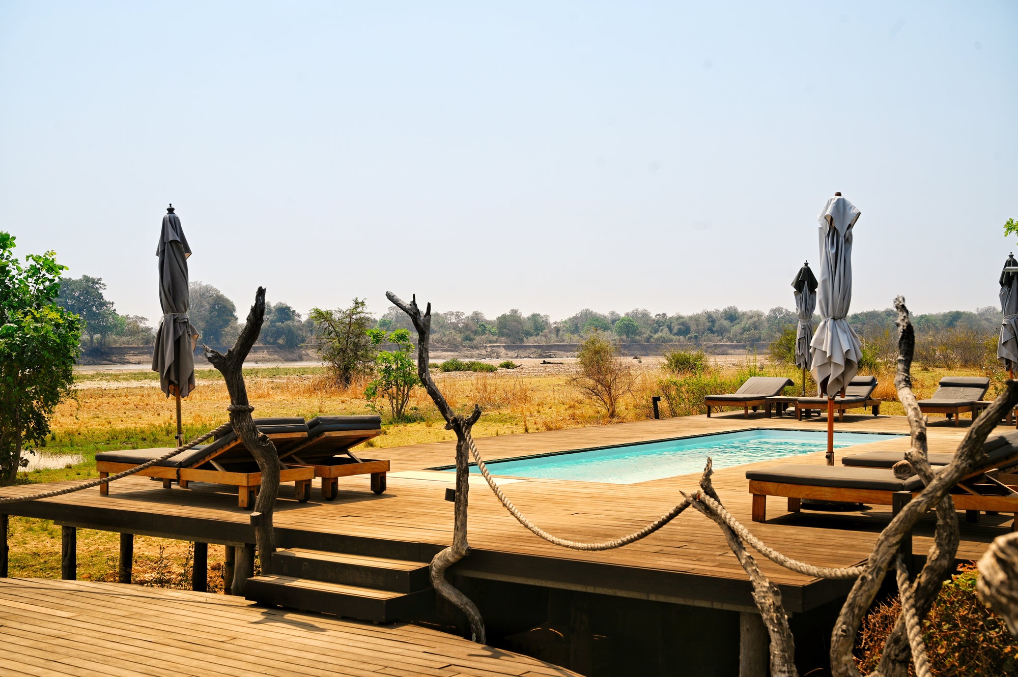 Pool foreground, Luangwa River background