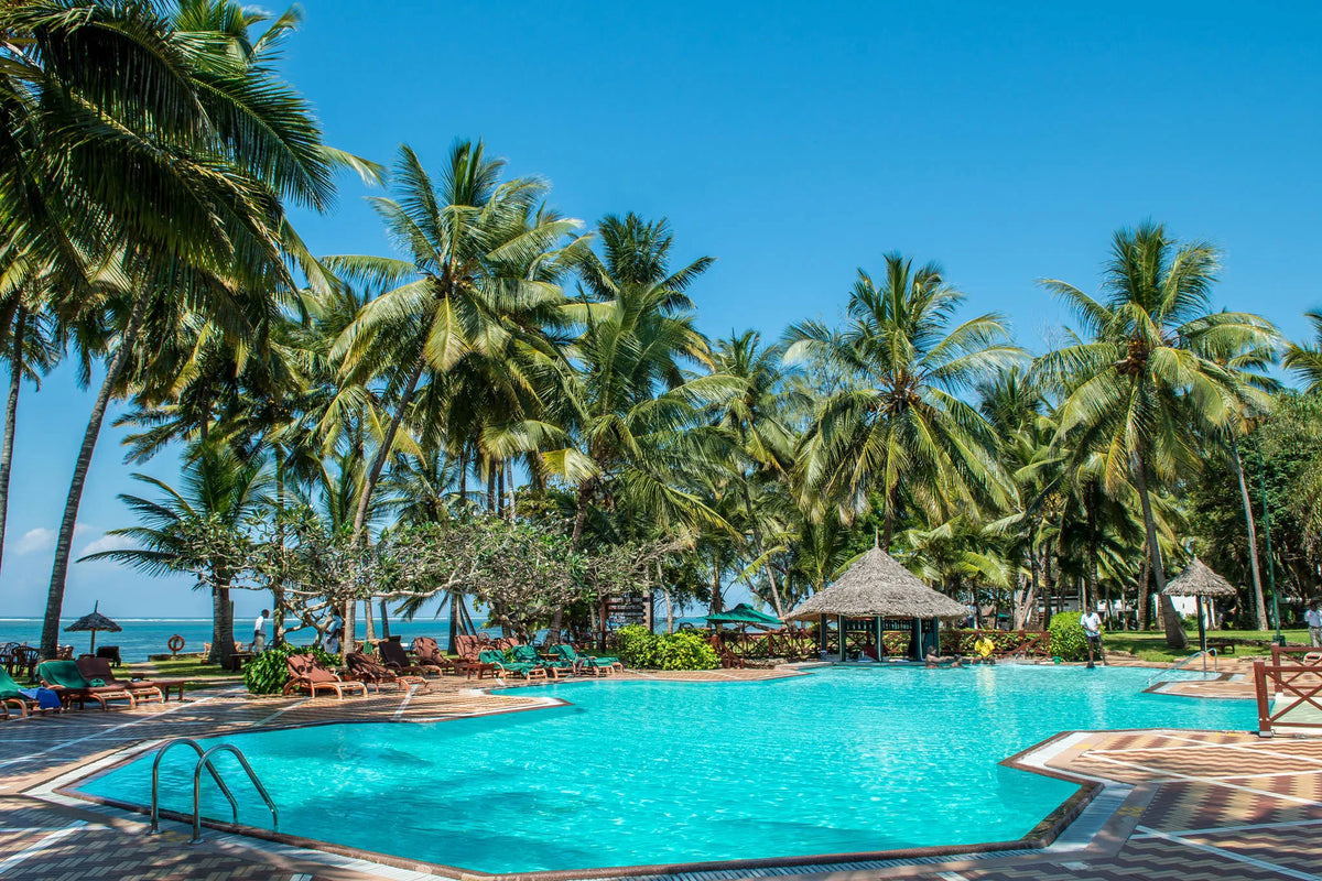 Poolside at Serena Beach Resort and Spa, Kenyan Coast, Kenya.