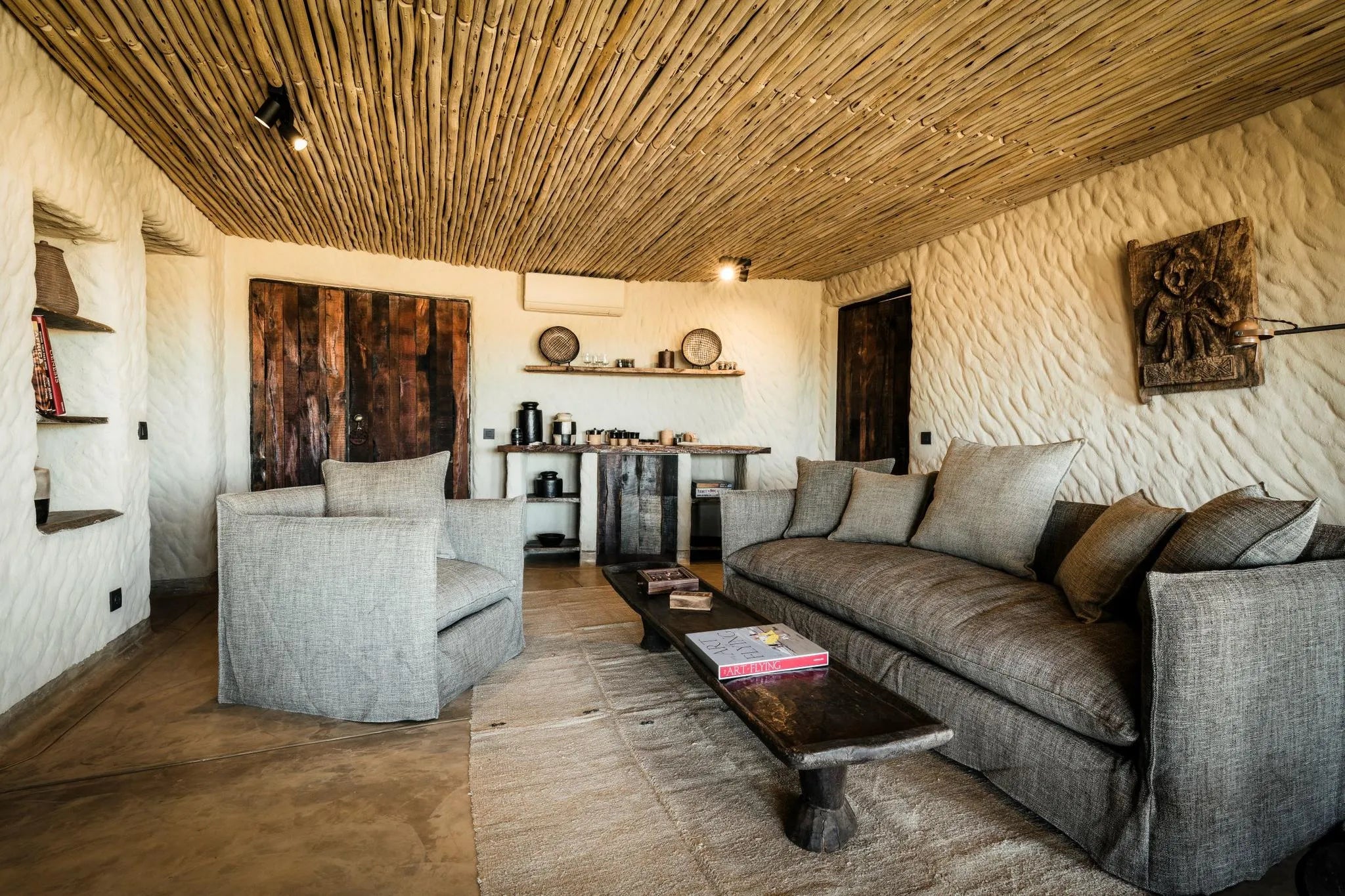 Living room of the 2-Bedroom Hut at Zannier Omaanda, Zannier Reserve, Namibia.