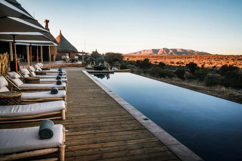 Heated infinity pool at Zannier Omaanda, Zannier Reserve, Namibia.