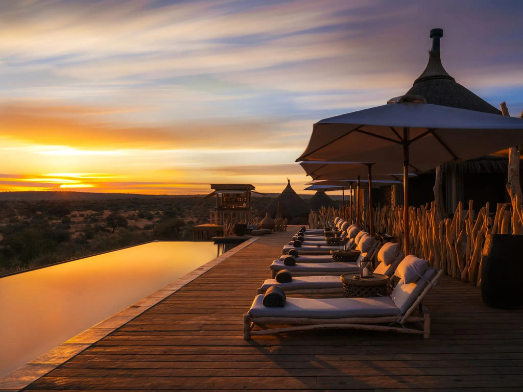Heated infinity pool at Zannier Omaanda, Zannier Reserve, Namibia.