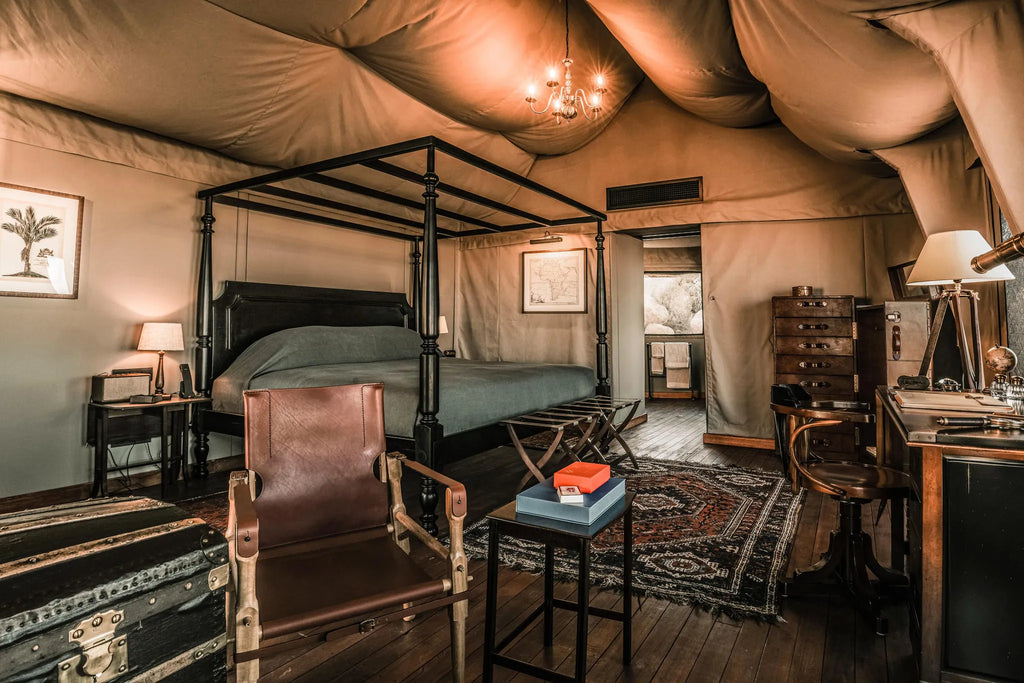Sonop Tent Bedroom at Zannier Sonop, NamibRand Nature Reserve, Namibia.