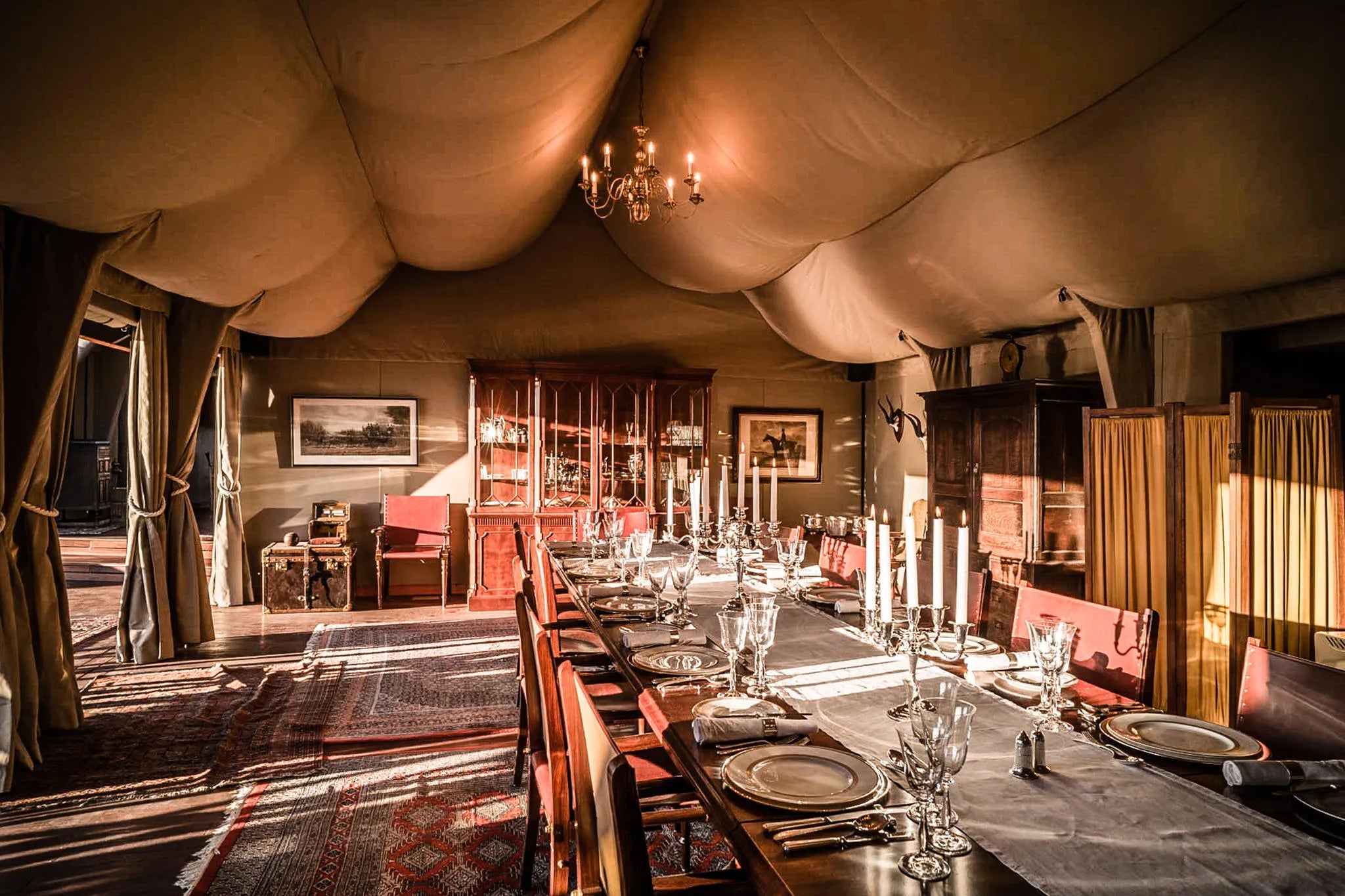 Sonop communal dining tent at Zannier Sonop, NamibRand Nature Reserve, Namibia.
