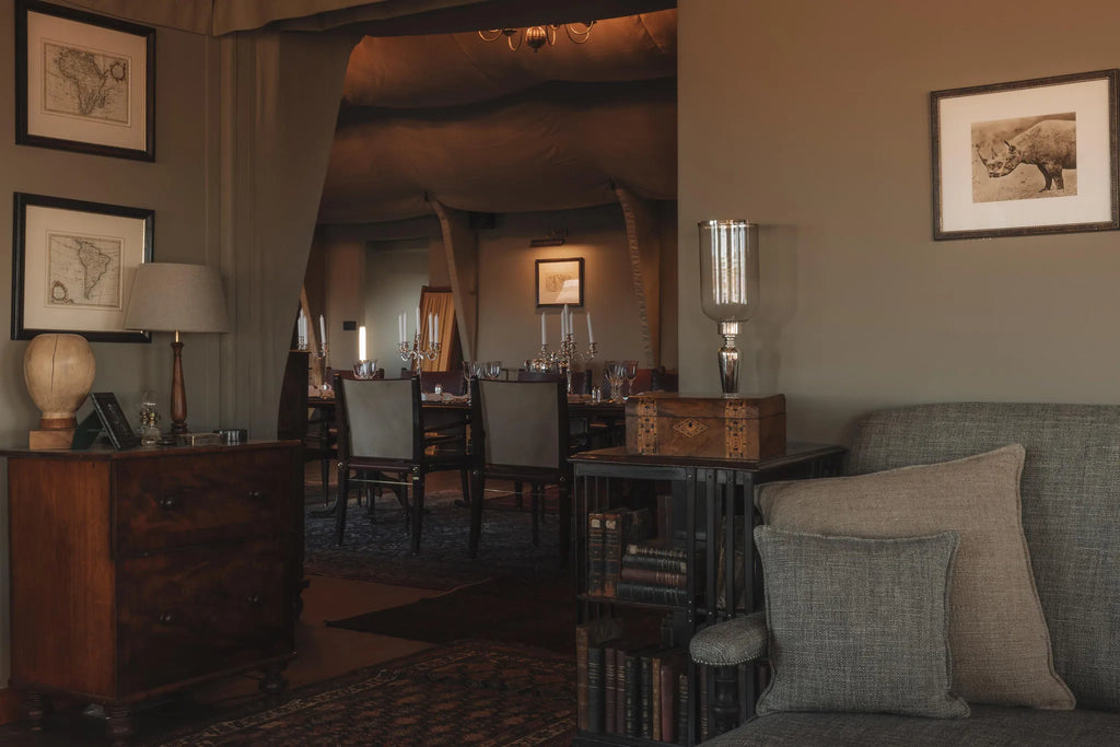 Sonop Lounge & Dining room at Zannier Sonop, NamibRand Nature Reserve, Namibia.