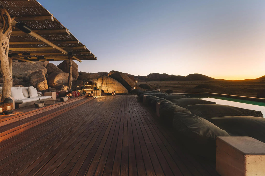 Sonop pool deck at Zannier Sonop, NamibRand Nature Reserve, Namibia.