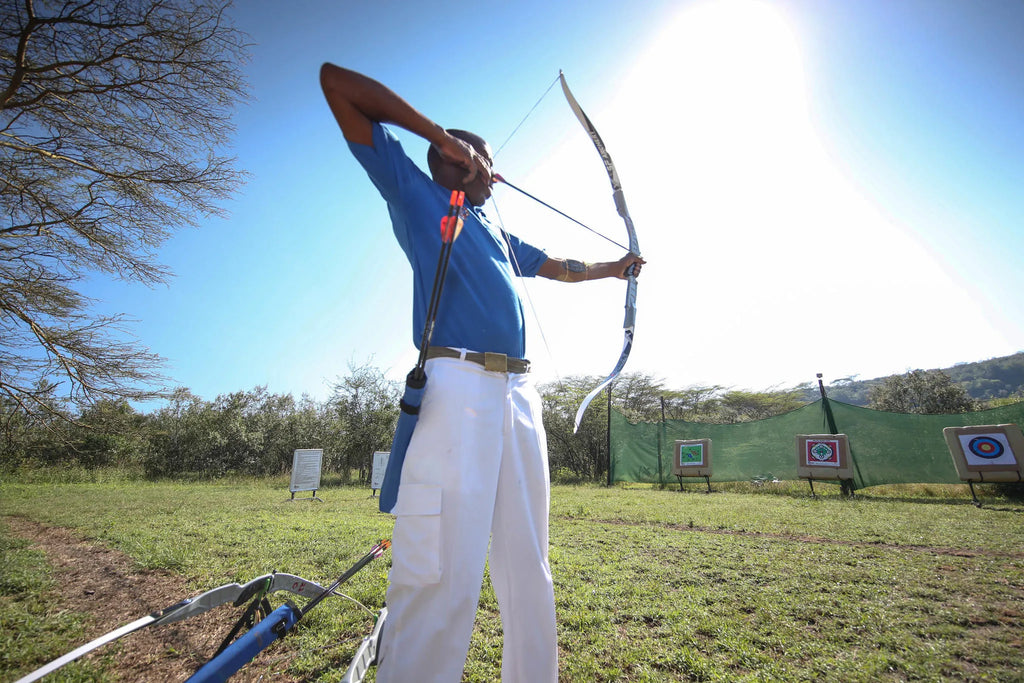 Archery at Lake Elmenteita Serena Camp, Lake Elmenteita, Kenya.