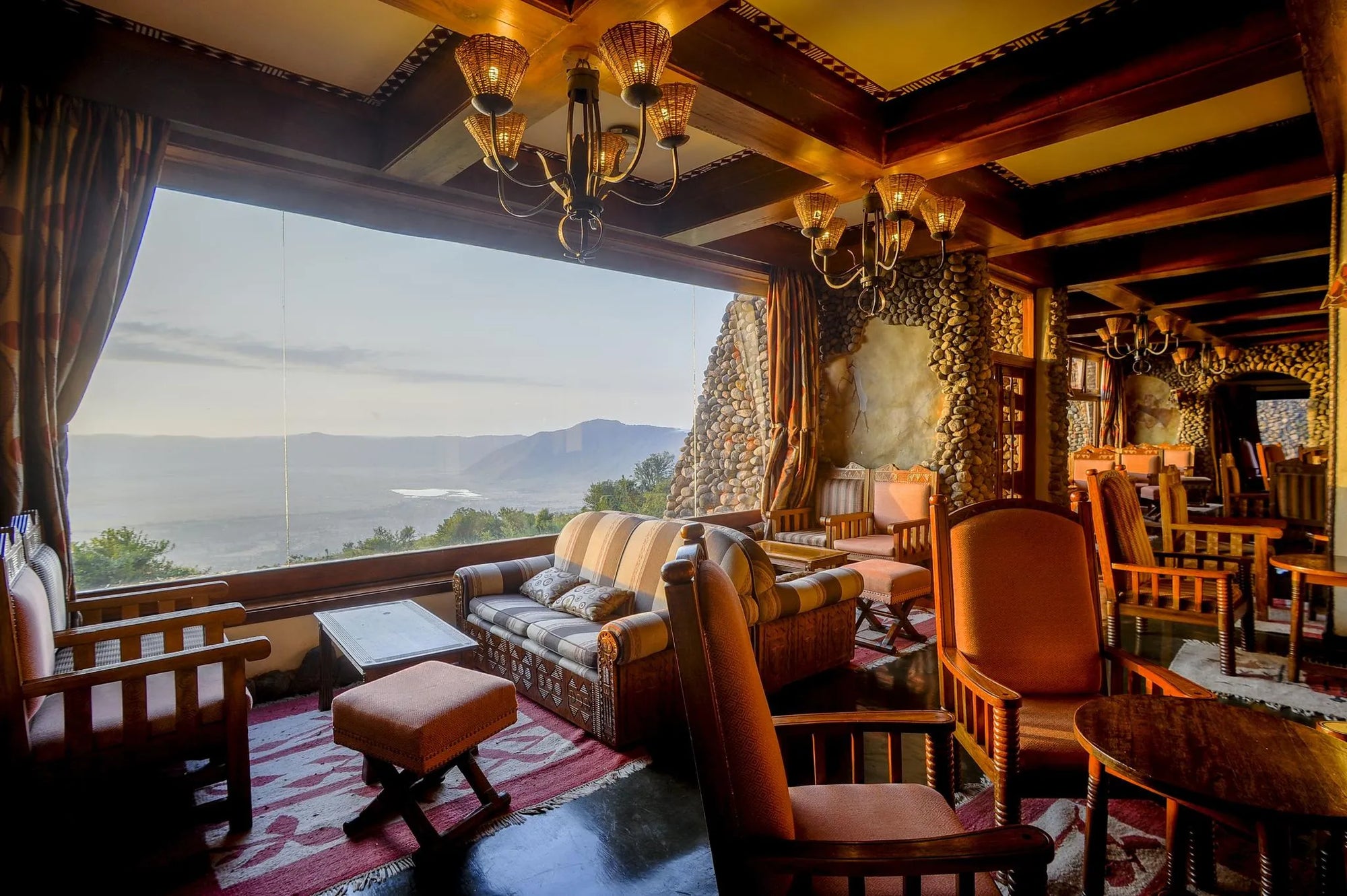 Fireplace at Ngorongoro Serena Safari Lodge, Lake Magadi, Tanzania.