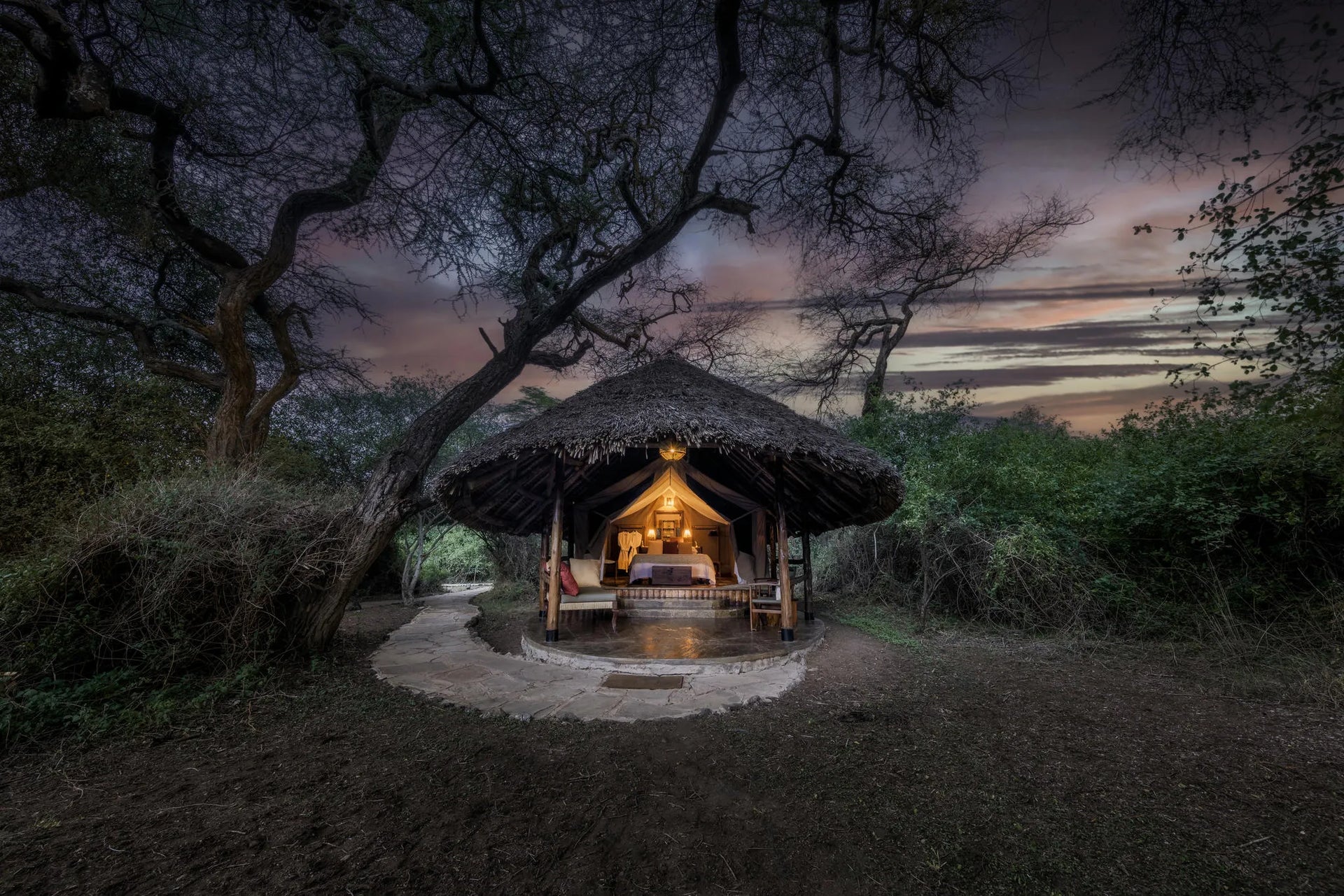 Tortilis Camp Amboseli at Elewana Tortilis Camp Amboseli, Amboseli National Park, Kenya.