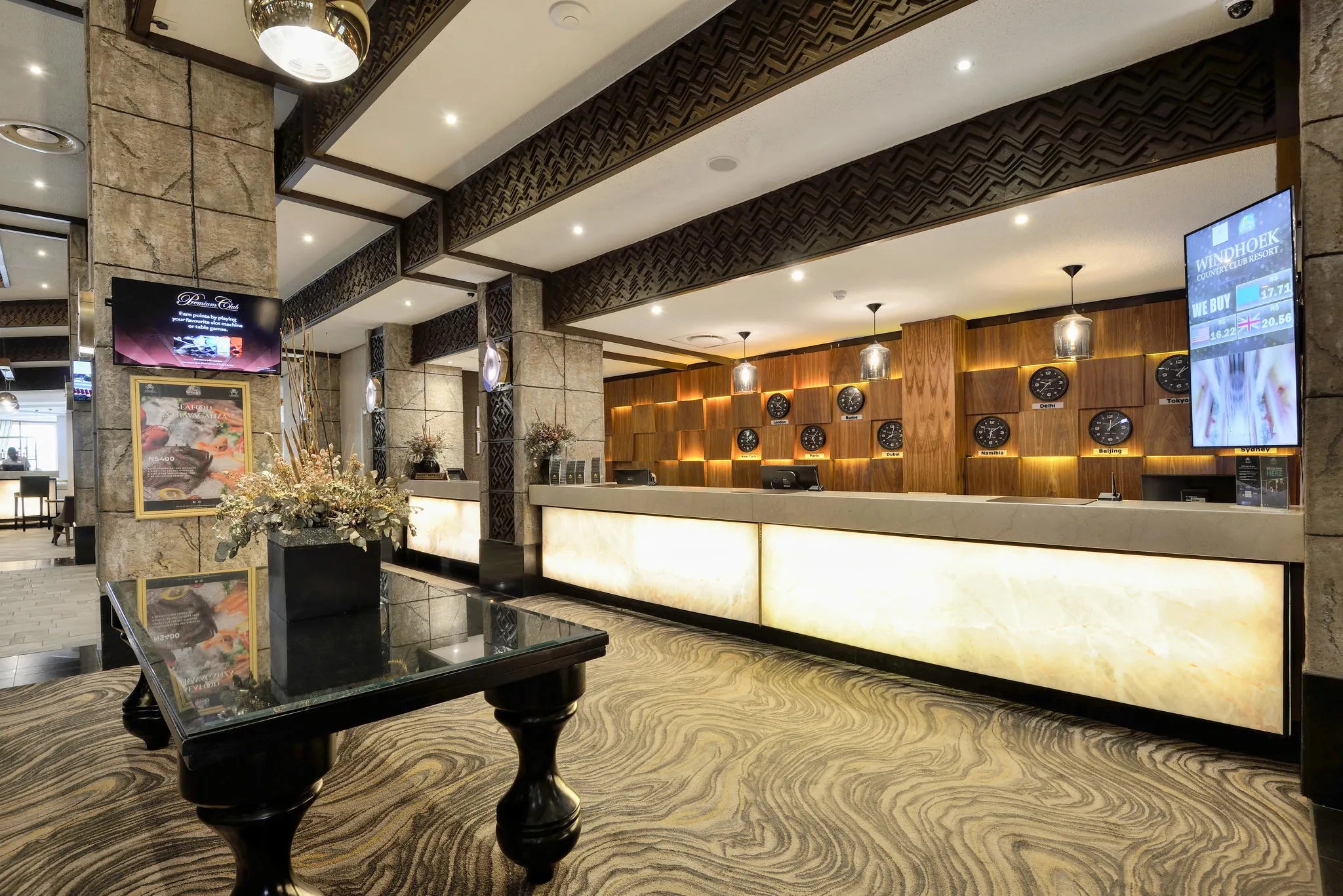 Reception at Windhoek Country Club Resort & Casino, Windhoek, Namibia.