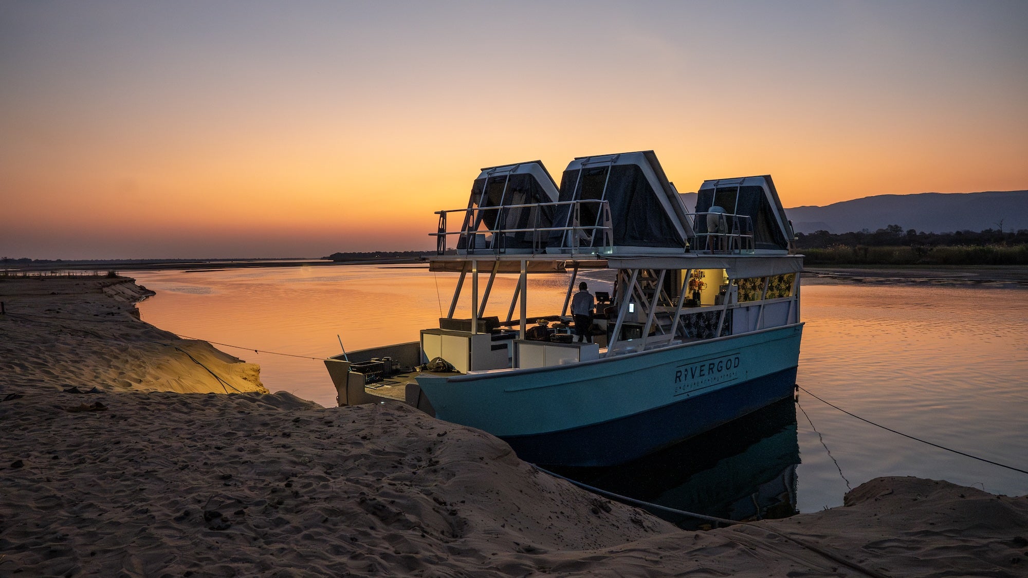 Sunset on the sand island