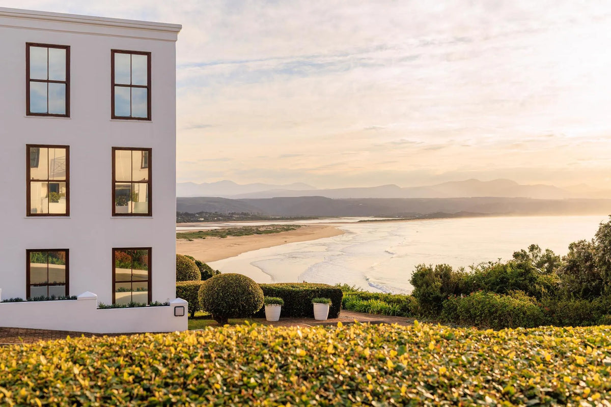 Views to Lookout Beach at The Plettenberg, Plettenberg Bay, South Africa.