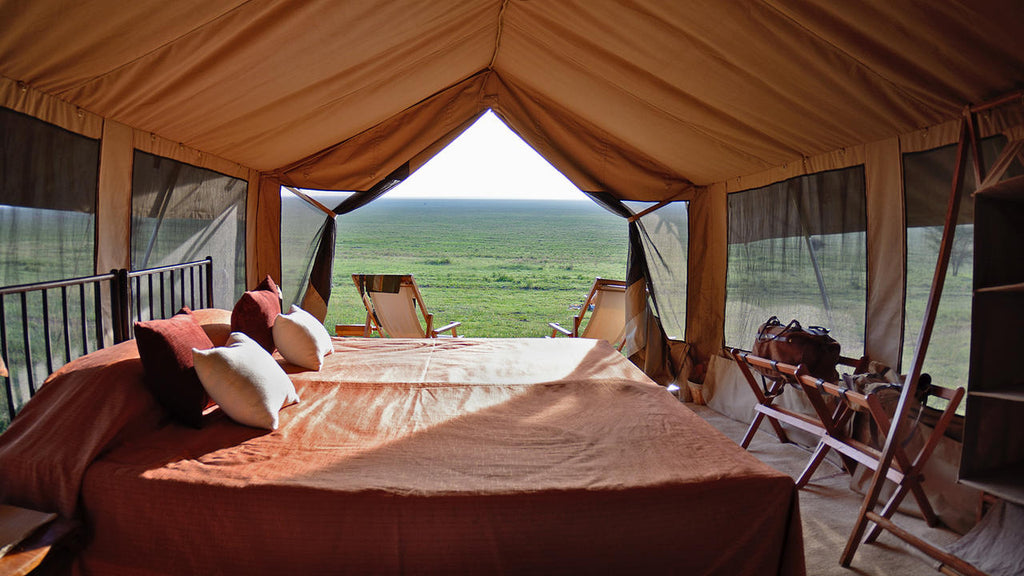 Double tent overlooking the plains