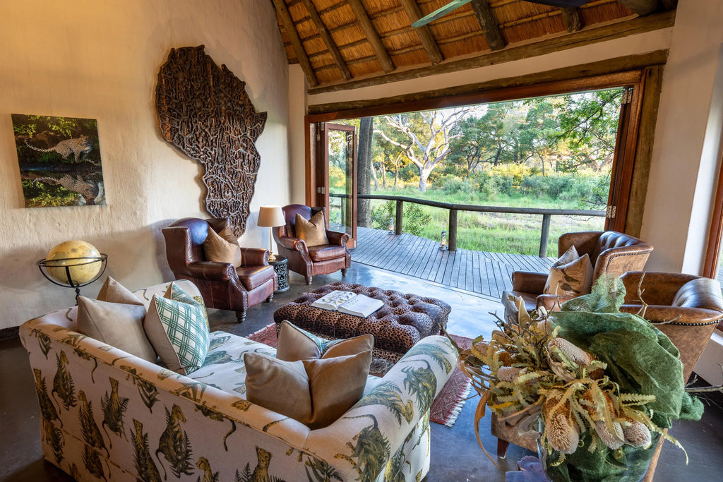 Main Lodge Lounge Area at Tintswalo Safari, Manyeleti Private Game Reserve, South Africa.