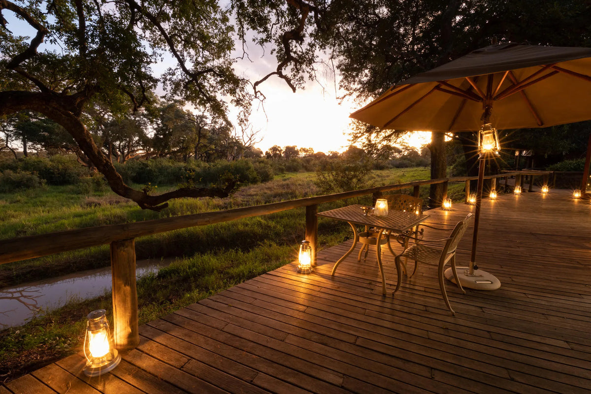 Main Lodge Deck at Tintswalo Safari, Manyeleti Private Game Reserve, South Africa.