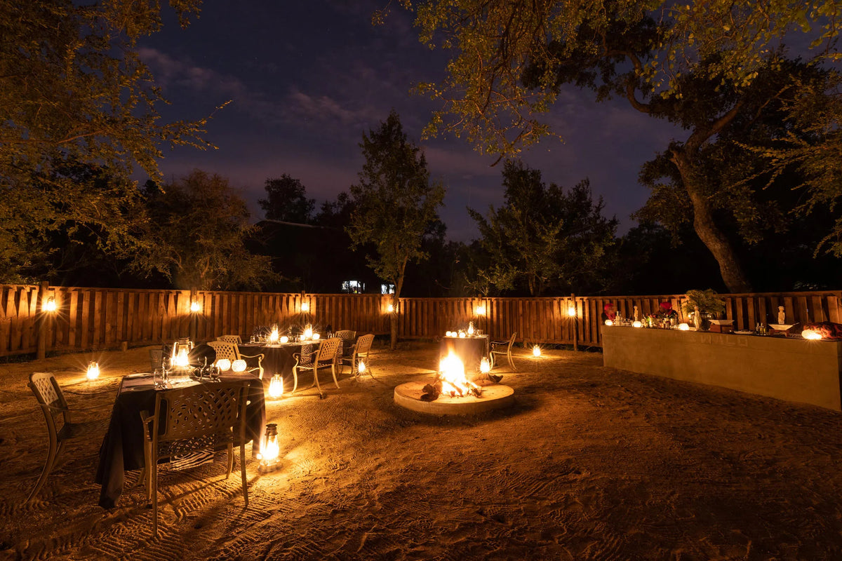 Boma Dinner at Tintswalo Safari, Manyeleti Private Game Reserve, South Africa.