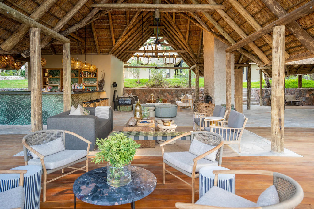 Main Lodge Seating at Thornybush Game Lodge, Thornybush Game Reserve, South Africa.