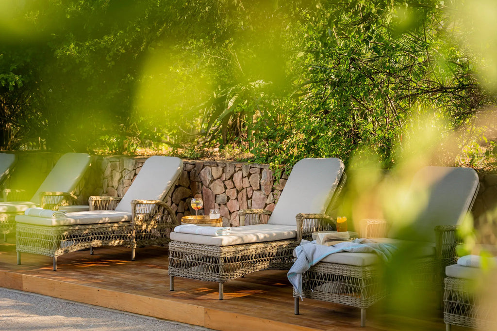 pool seating at Thornybush Game Lodge, Thornybush Game Reserve, South Africa.