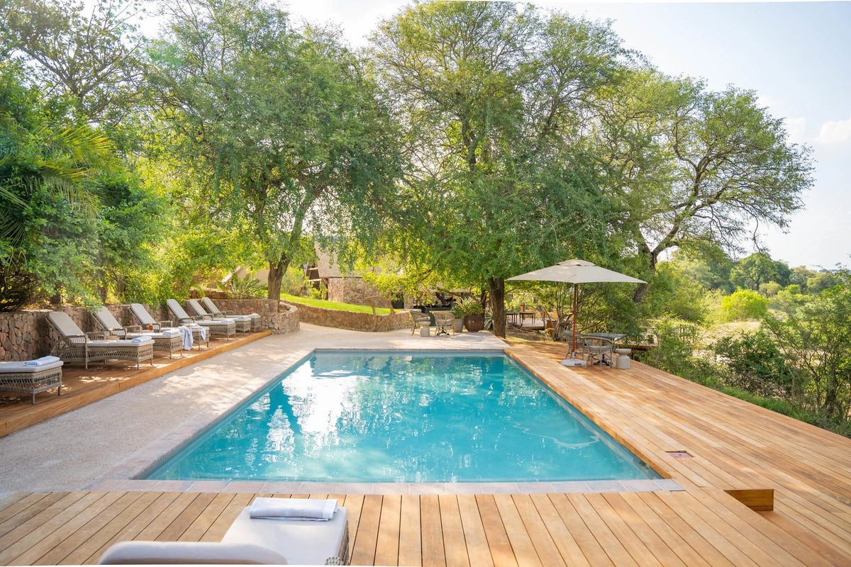 Lodge pool at Thornybush Game Lodge, Thornybush Game Reserve, South Africa.