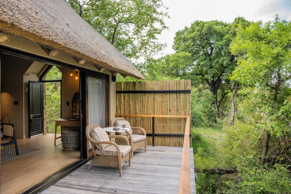 Deck at Thornybush Game Lodge, Thornybush Game Reserve, South Africa.
