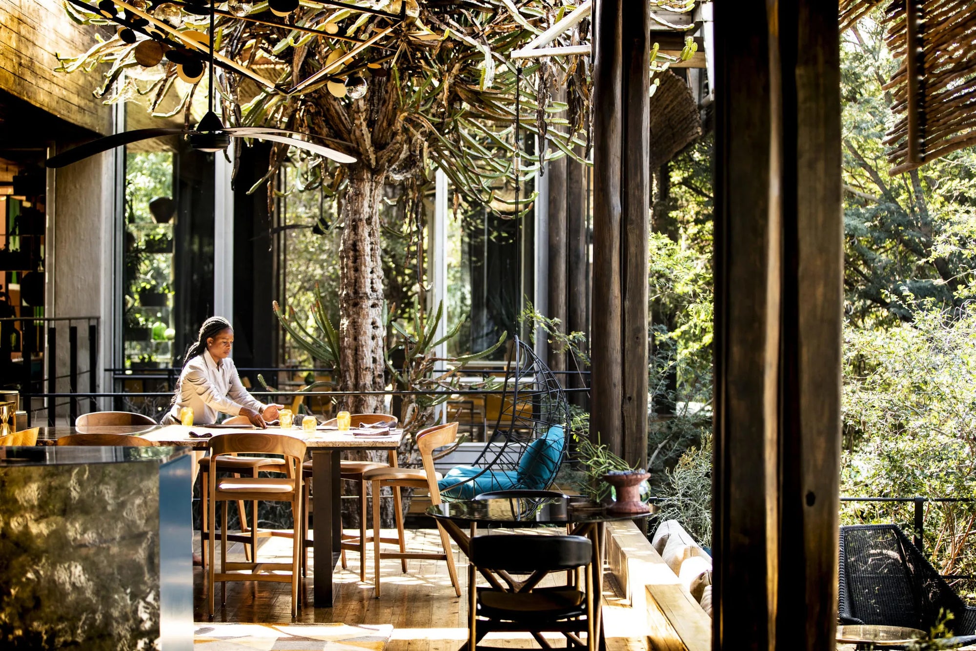 Singita Sweni Lodge Outdoor Dining at Singita Sweni Lodge, Kruger National Park, South Africa.