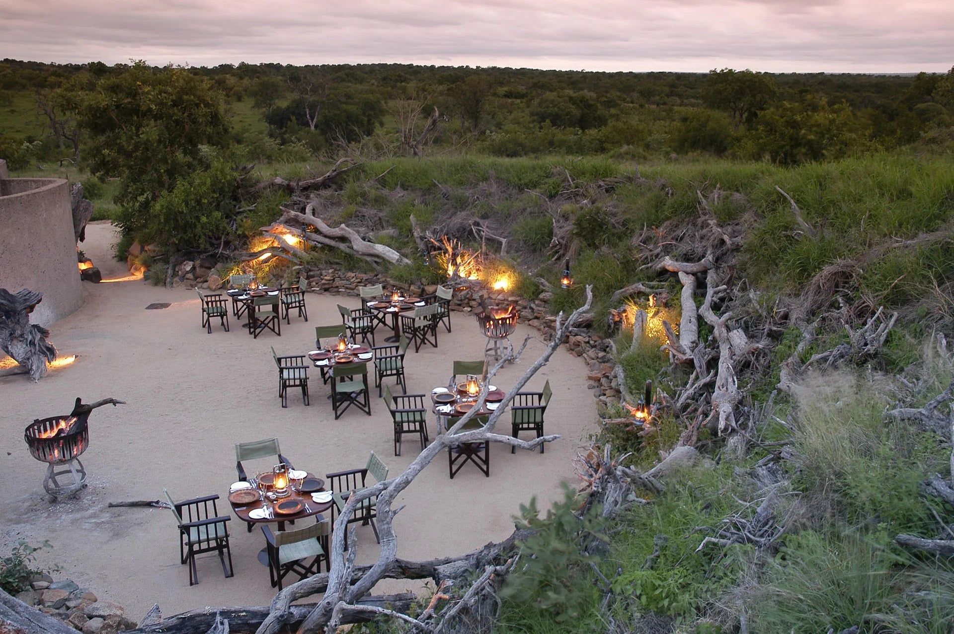 Boma at Sabi Sabi Earth Lodge, Sabi Sand Nature Reserve, South Africa.