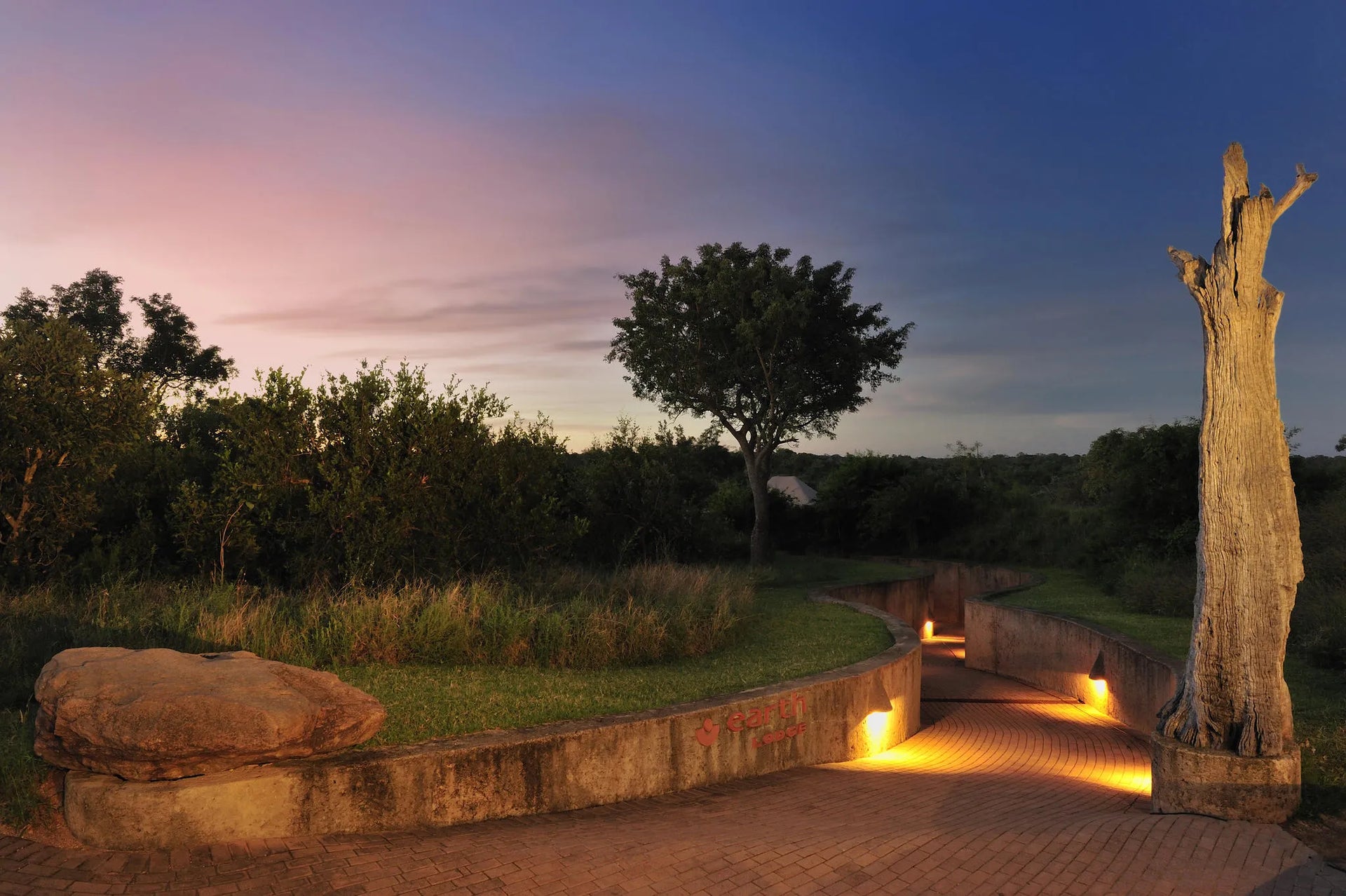 Entrance at Sabi Sabi Earth Lodge, Sabi Sand Nature Reserve, South Africa.
