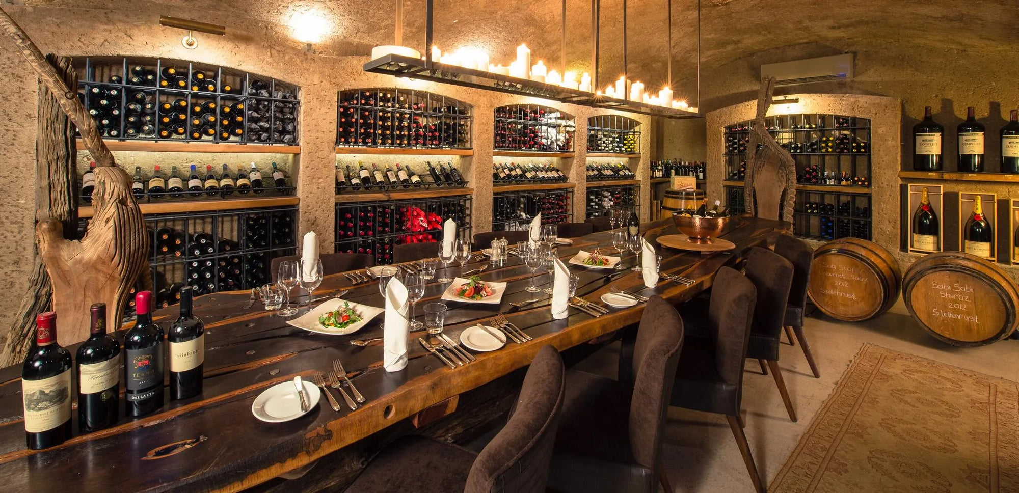 Wine Cellar at Sabi Sabi Earth Lodge, Sabi Sand Nature Reserve, South Africa.