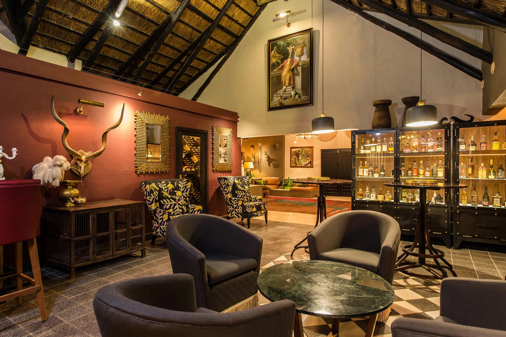 Bar at Sabi Sabi Bush Lodge, Sabi Sand Nature Reserve, South Africa.