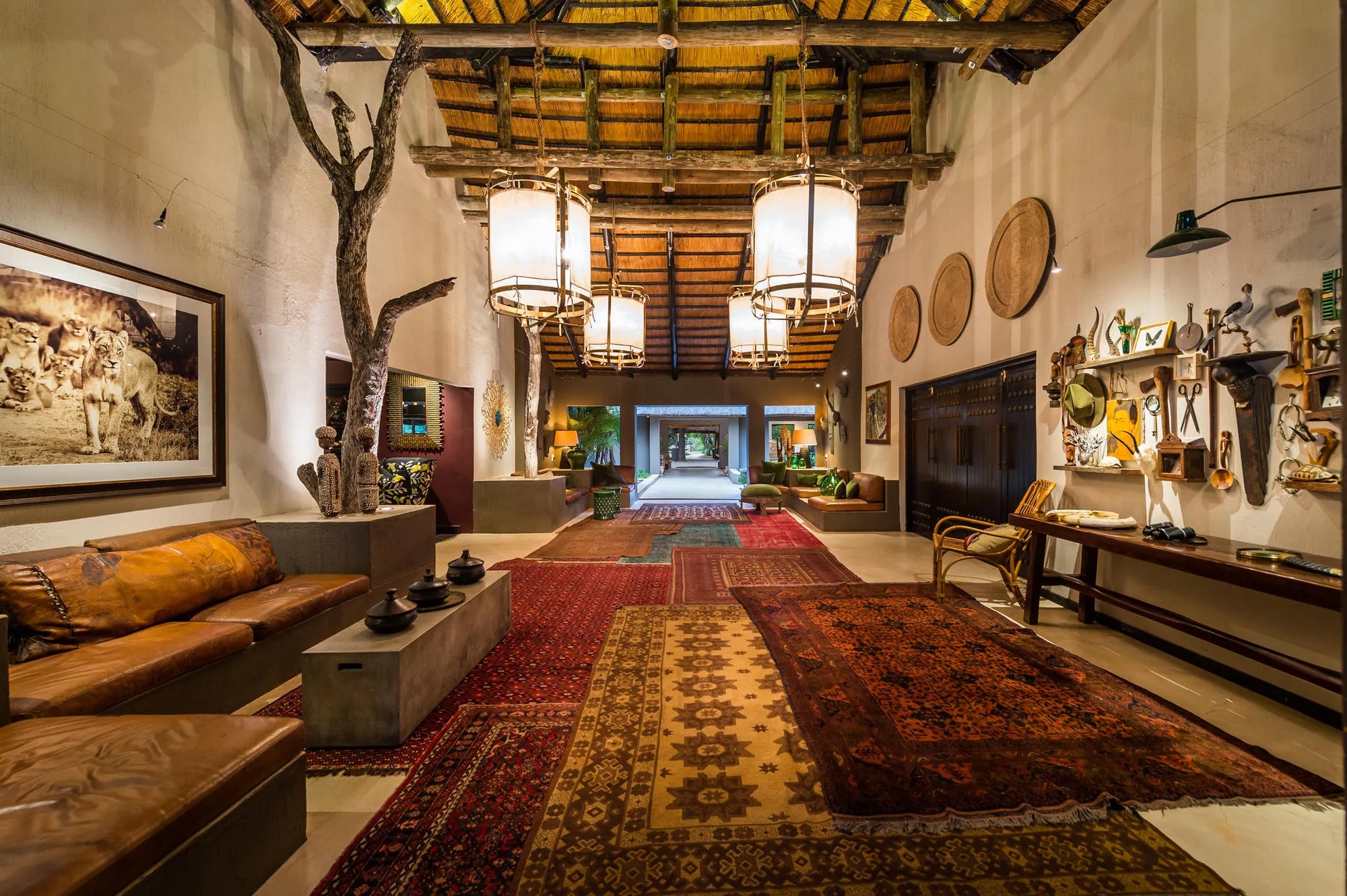 Hallway at Sabi Sabi Bush Lodge, Sabi Sand Nature Reserve, South Africa.