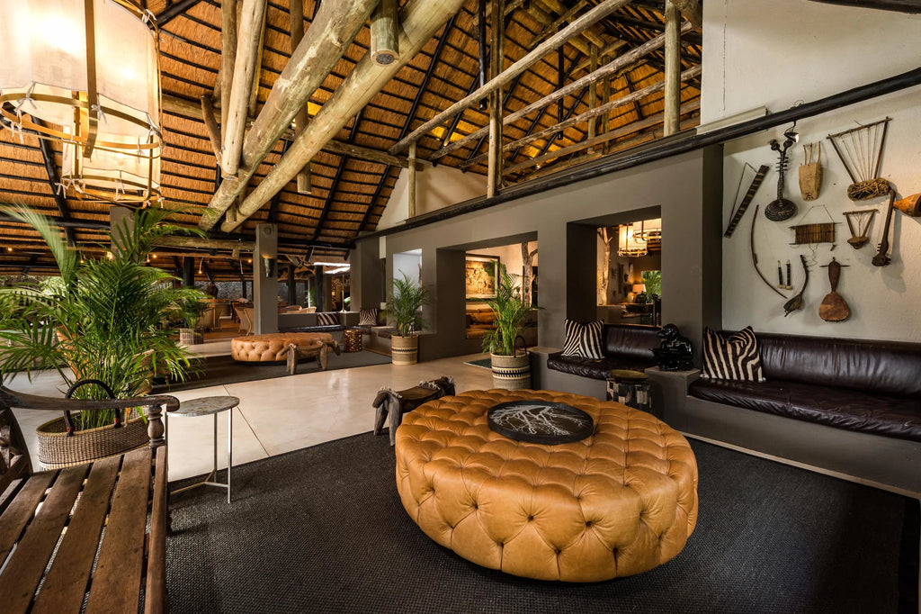 Safari Lounge at Sabi Sabi Bush Lodge, Sabi Sand Nature Reserve, South Africa.