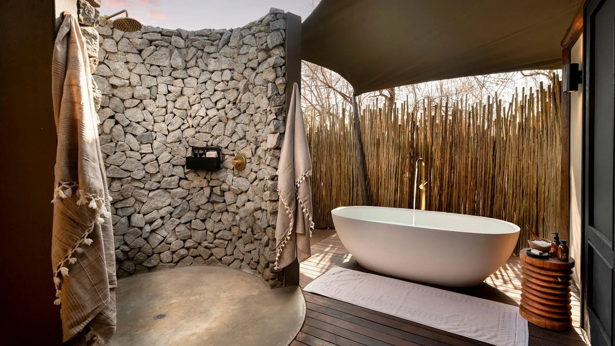 Ngala Tented Camp ensuite at andBeyond Ngala Tented Camp, Ngala Private Game Reserve, South Africa.