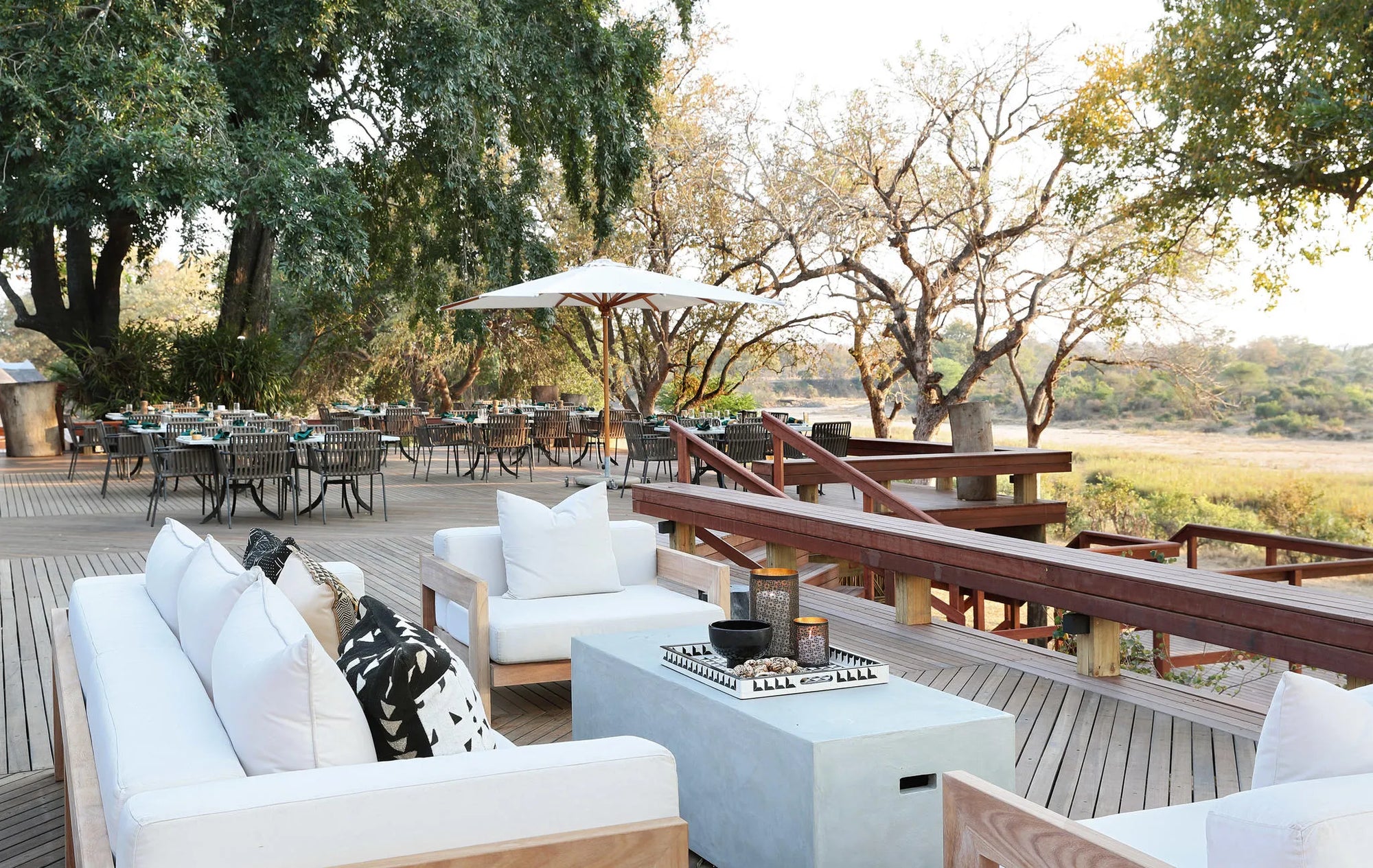 MalaMala Camp Deck at MalaMala Camp, MalaMala Game Reserve, South Africa.