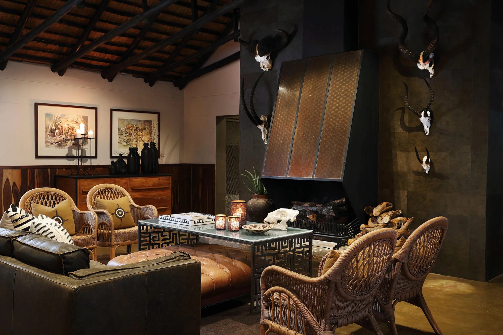 MalaMala Camp Lounge at MalaMala Camp, MalaMala Game Reserve, South Africa.