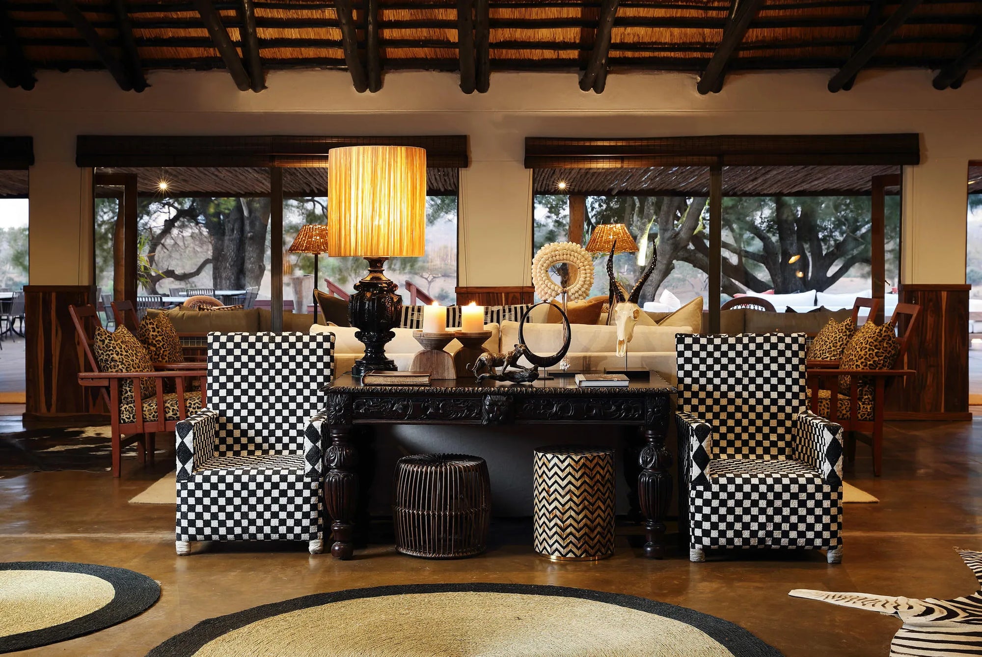 MalaMala Camp lounge at MalaMala Camp, MalaMala Game Reserve, South Africa.