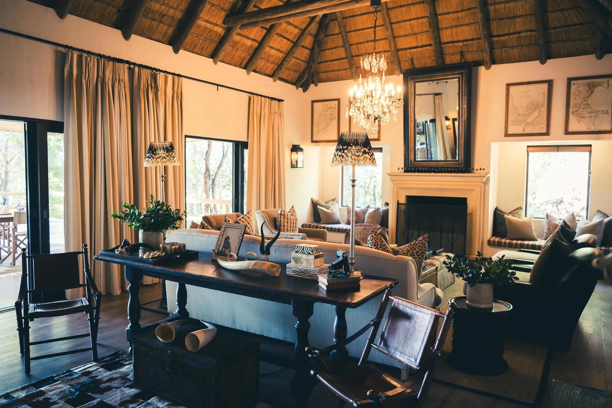 Pioneer Camp Luxury Suite - Explorer Lounge at Londolozi Pioneer Camp, Londolozi Game Reserve, South Africa.