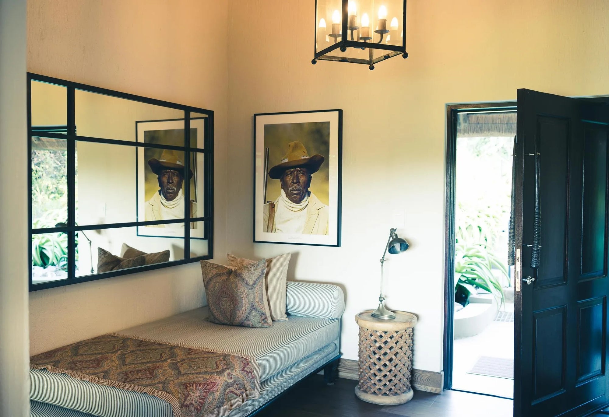 Pioneer Camp Luxury Suite - Entrance Room at Londolozi Pioneer Camp, Londolozi Game Reserve, South Africa.