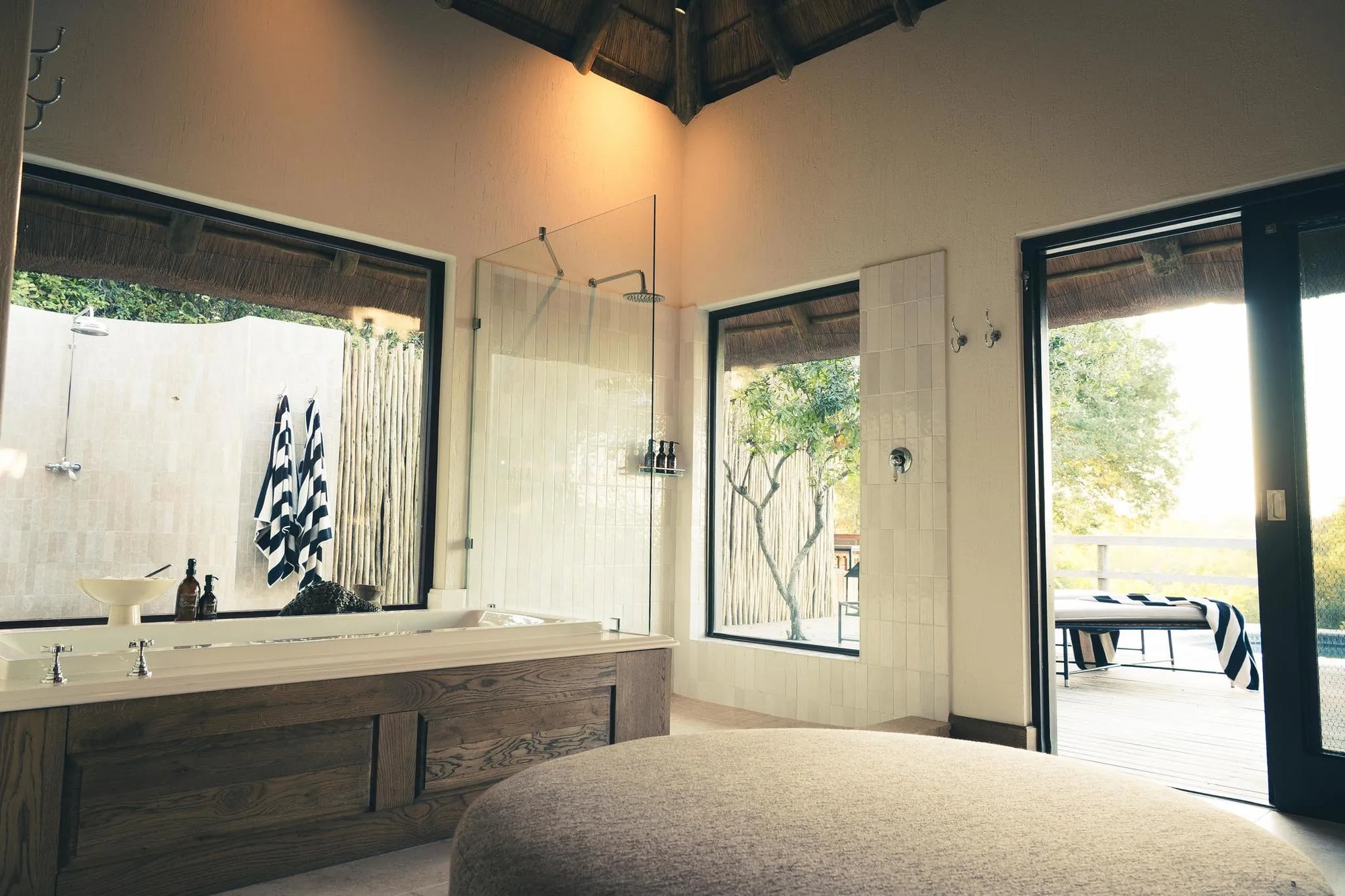 Pioneer Camp Luxury Suite - Bathroom at Londolozi Pioneer Camp, Londolozi Game Reserve, South Africa.