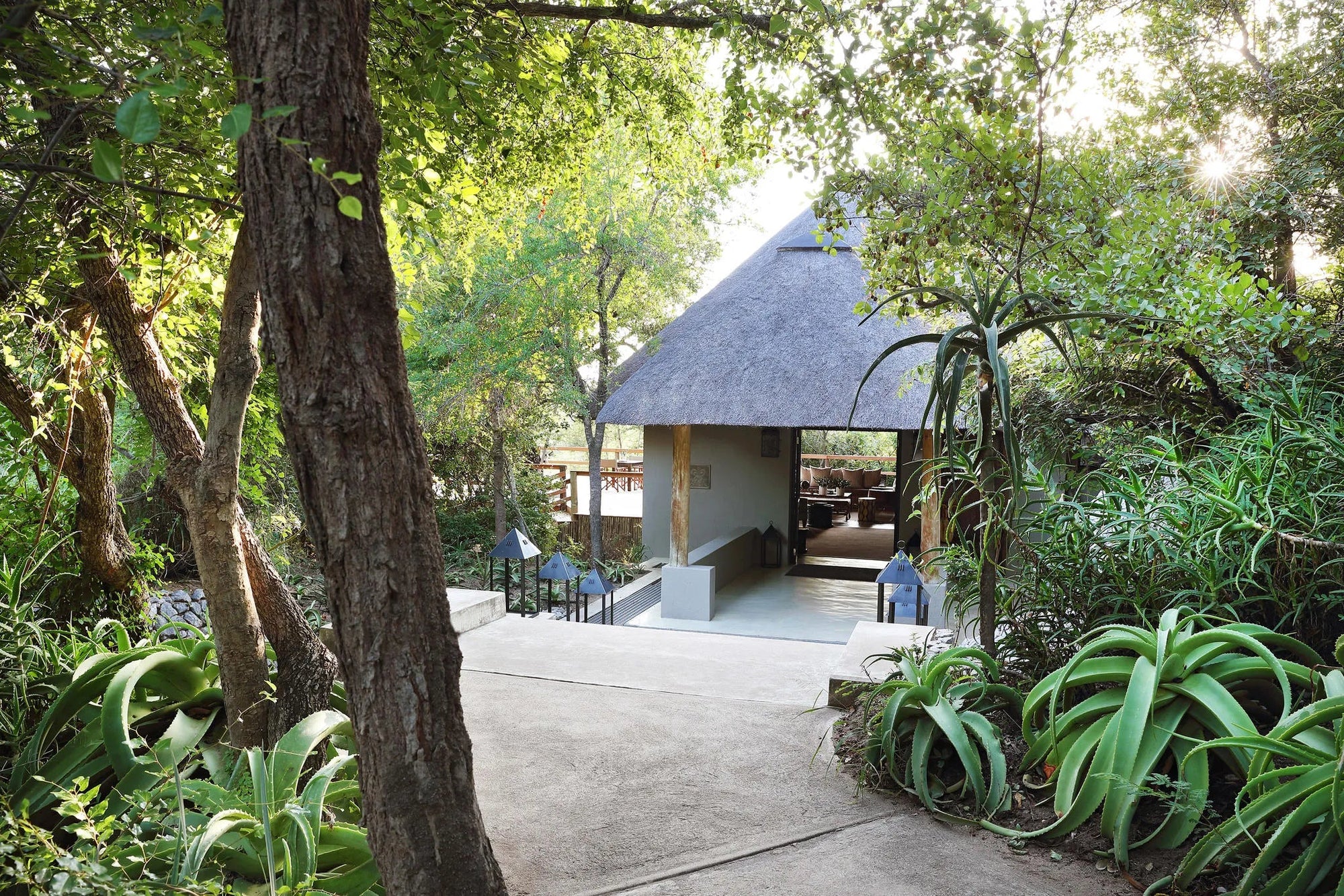 Londolozi Pioneer Camp  Entrance at Londolozi Pioneer Camp, Londolozi Game Reserve, South Africa.