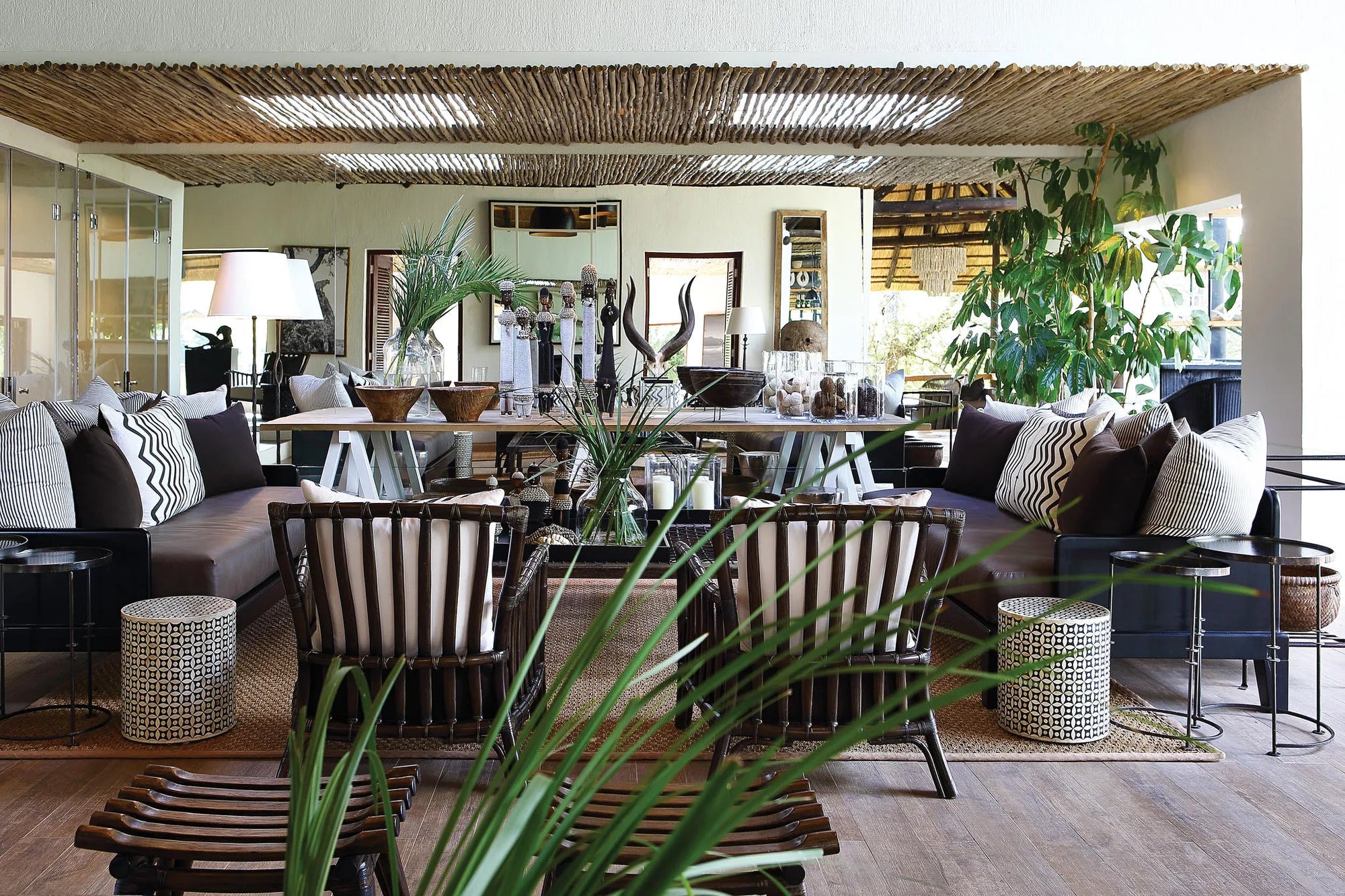Tree Camp Main Area Details at Londolozi Tree Camp, Londolozi Game Reserve, South Africa.