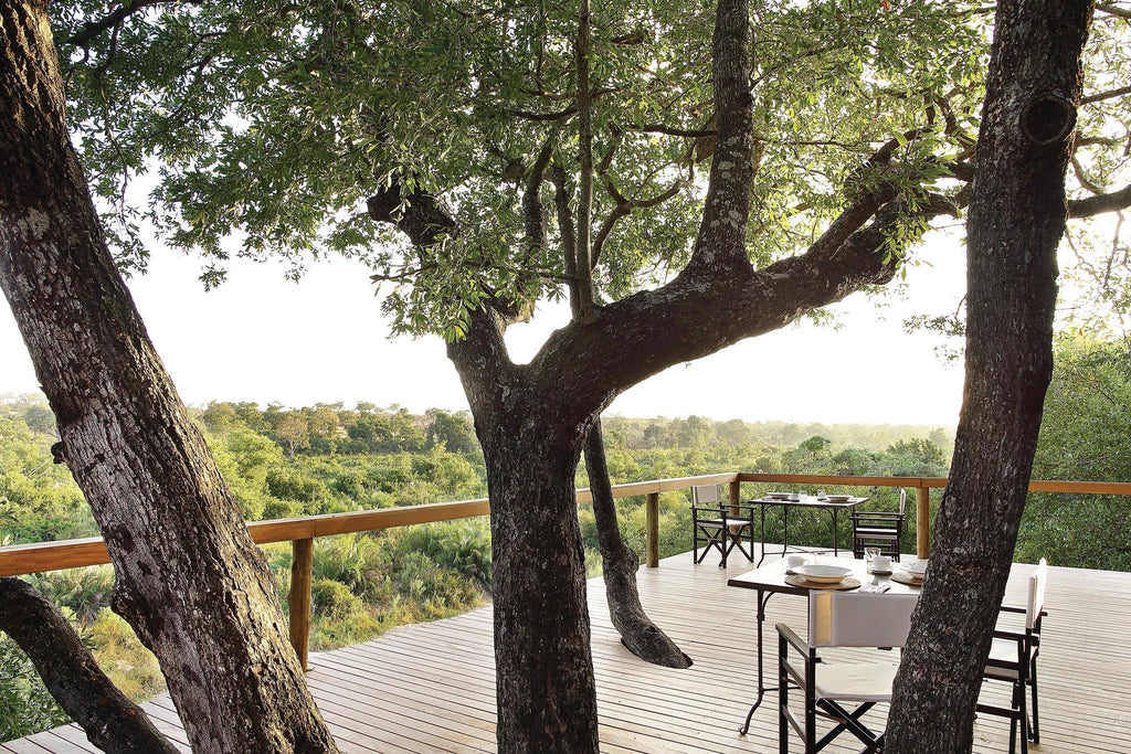 Tree Camp Deck View at Londolozi Tree Camp, Londolozi Game Reserve, South Africa.