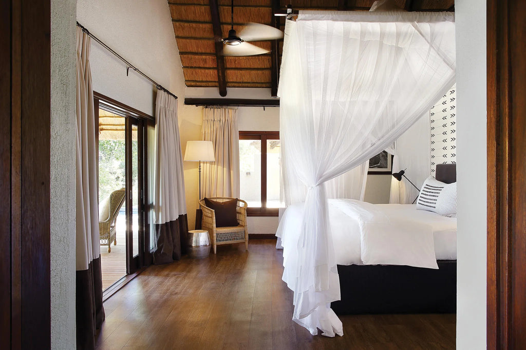 Tree Camp Suite Bedroom at Londolozi Tree Camp, Londolozi Game Reserve, South Africa.