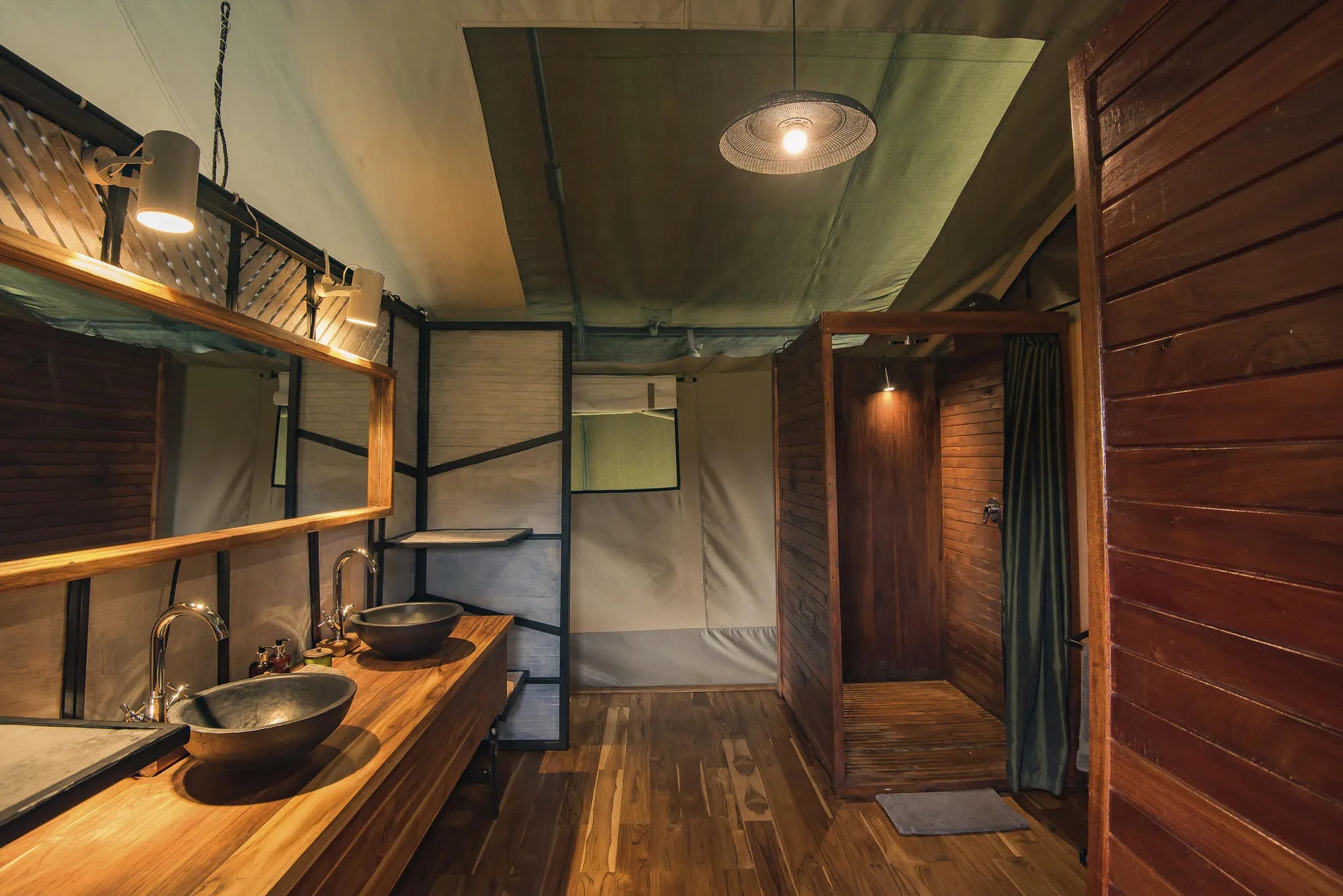 Dunia - En Suite Bathroom at Dunia, Central Serengeti, Tanzania.