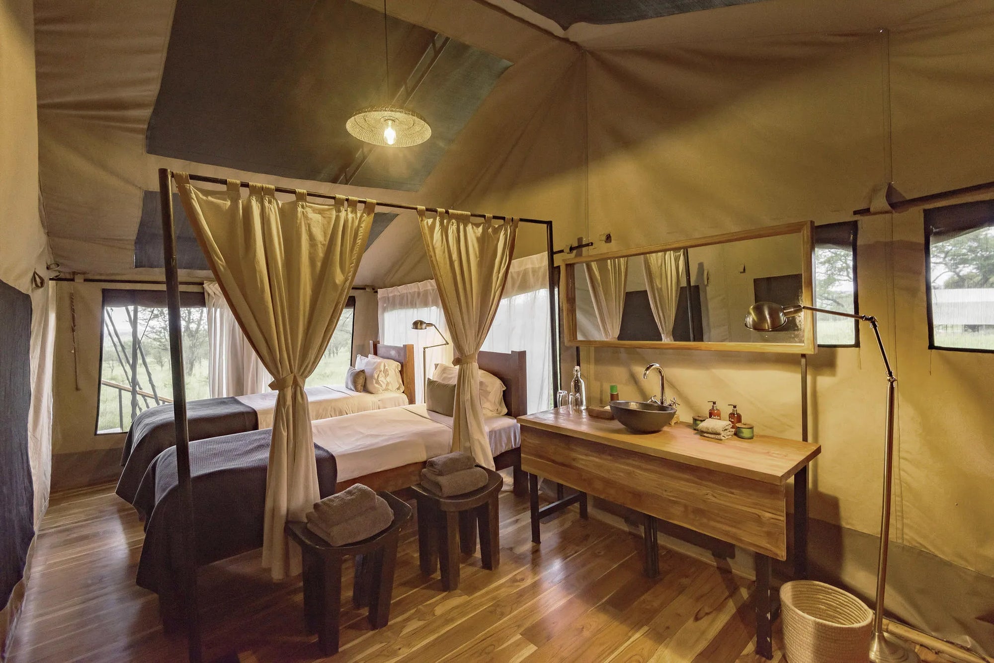 Dunia - Family Tent Twin Room at Dunia, Central Serengeti, Tanzania.