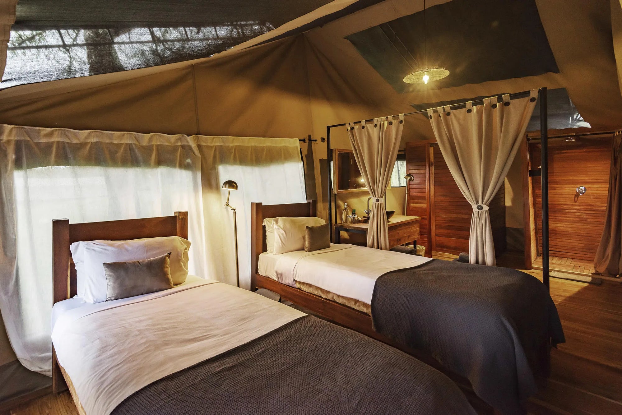 Dunia - Family Tent Twin Room at Dunia, Central Serengeti, Tanzania.