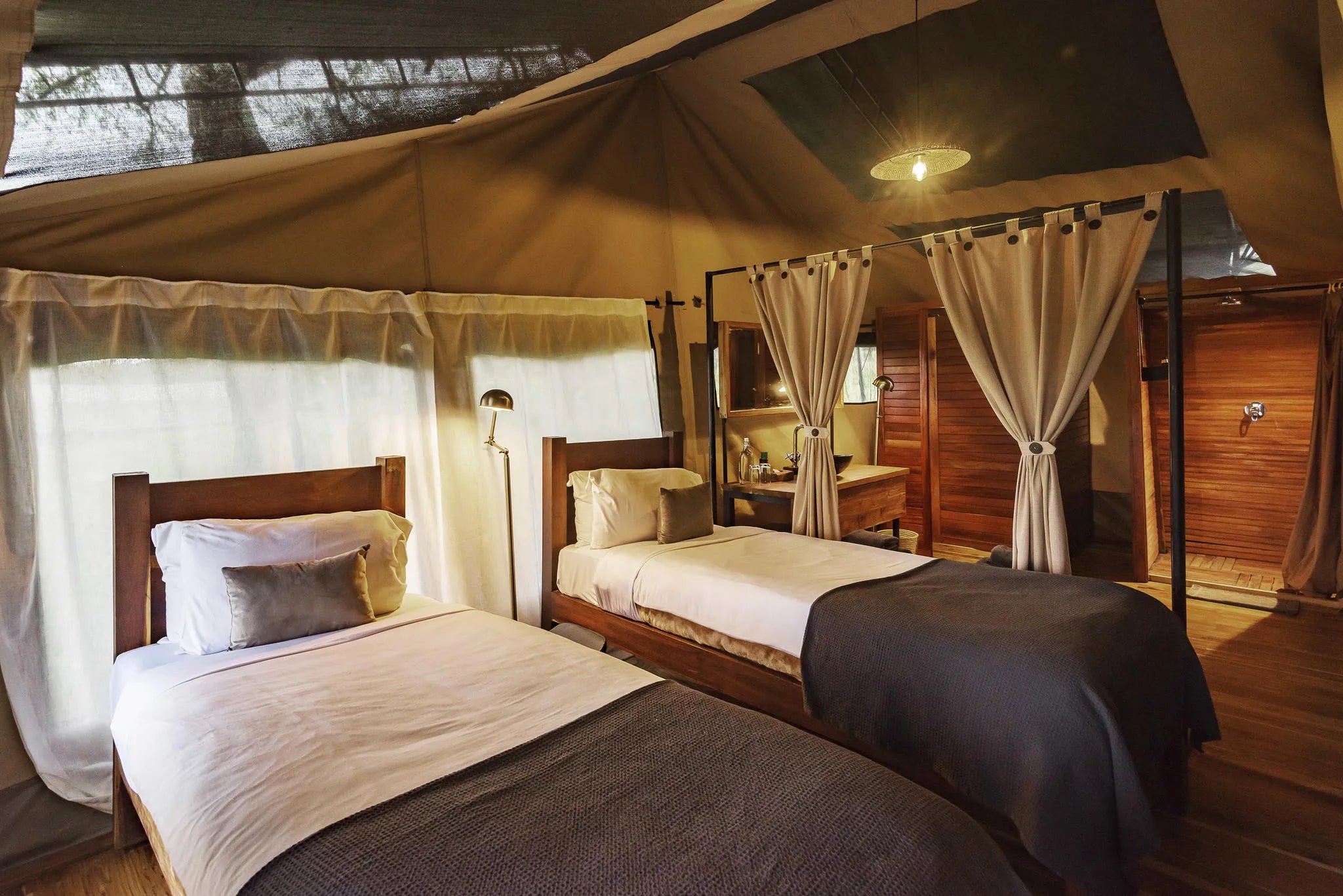 Dunia - Family Tent Twin Room at Dunia, Central Serengeti, Tanzania.